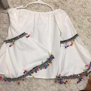 Off shoulder white shirt